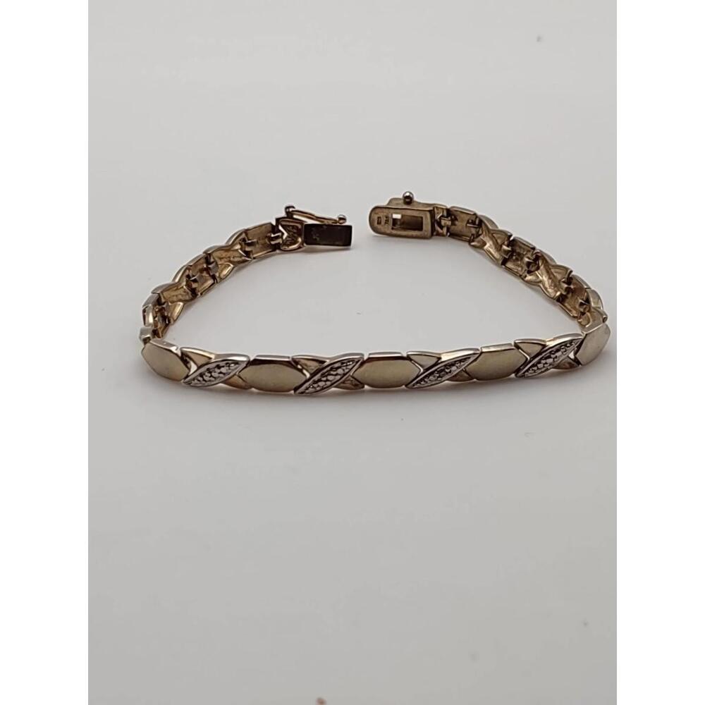 925 Fas Sterling Silver Gold Vermeil Bracelet - 10.86g